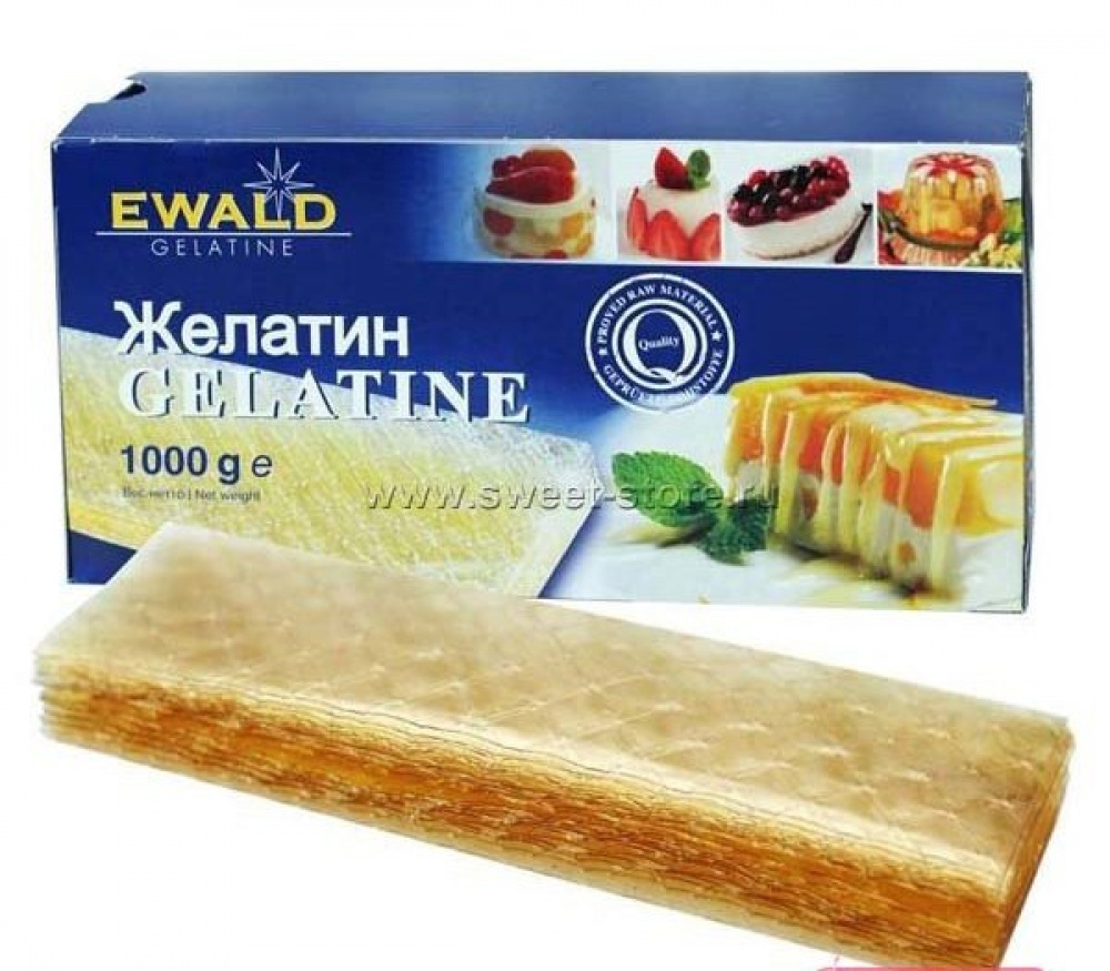 Желатин листовой /EWALD/, Германия, 50г.